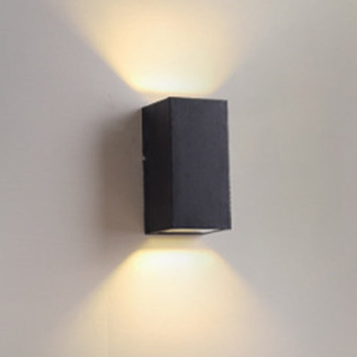 Lisslune | Aluminium Block Wall Sconce Lighting Simple 1/2-Light Black Small/Big LED Surface Mount Lighting for Hallway