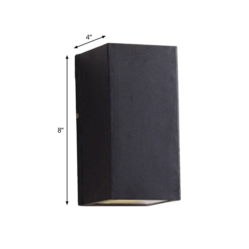 Lisslune | Aluminium Block Wall Sconce Lighting Simple 1/2-Light Black Small/Big LED Surface Mount Lighting for Hallway