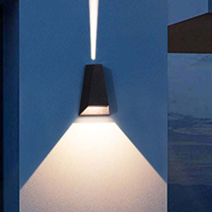 Lisslune | Triangle Patio LED Wall Light Aluminum Simple Style Ceiling Light Wall Mounted Light in Black, Warm/White Light