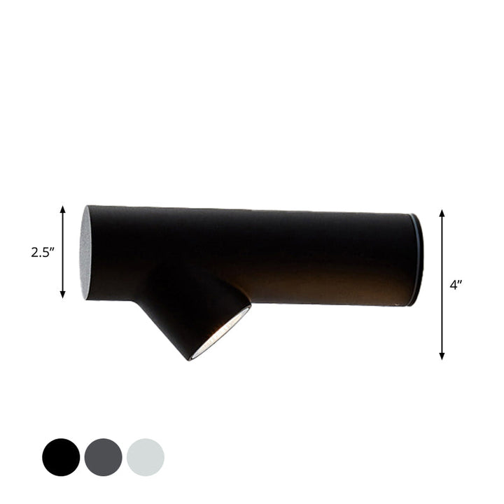 Lisslune | Nordic Tree Pole Wall Guidance Ideas Metal Bedside LED Flush Wall Lamp in Black/Grey/White