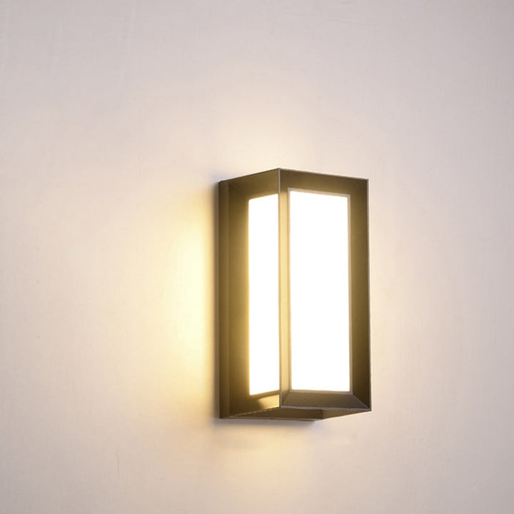 Lisslune | Sound Activated Rectangle Wall Sconce Modern Plastic Entrance Gate LED Wall Mounted Lamp in Black