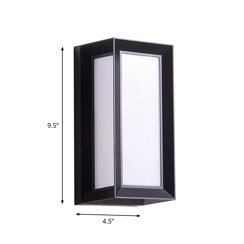 Lisslune | Sound Activated Rectangle Wall Sconce Modern Plastic Entrance Gate LED Wall Mounted Lamp in Black