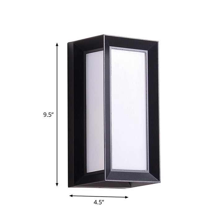 Lisslune | Sound Activated Rectangle Wall Sconce Modern Plastic Entrance Gate LED Wall Mounted Lamp in Black