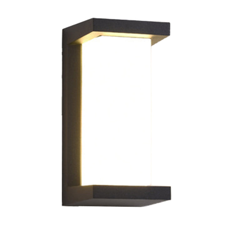 Lisslune | Sound Activated Rectangle Wall Sconce Modern Plastic Entrance Gate LED Wall Mounted Lamp in Black