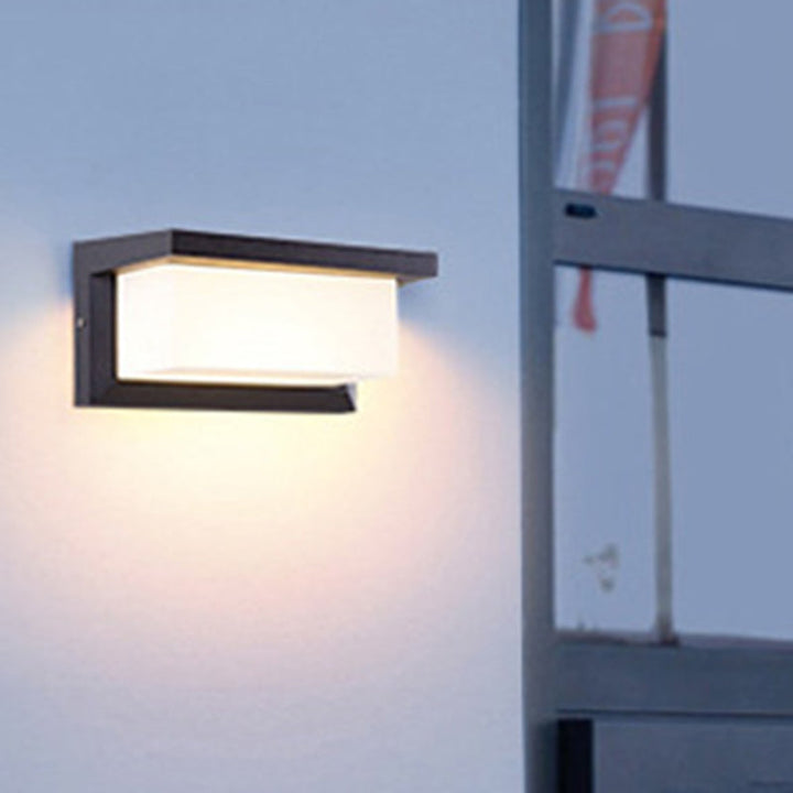 Lisslune | Sound Activated Rectangle Wall Sconce Modern Plastic Entrance Gate LED Wall Mounted Lamp in Black