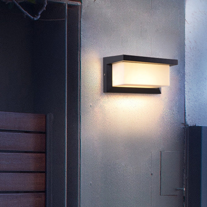 Lisslune | Sound Activated Rectangle Wall Sconce Modern Plastic Entrance Gate LED Wall Mounted Lamp in Black