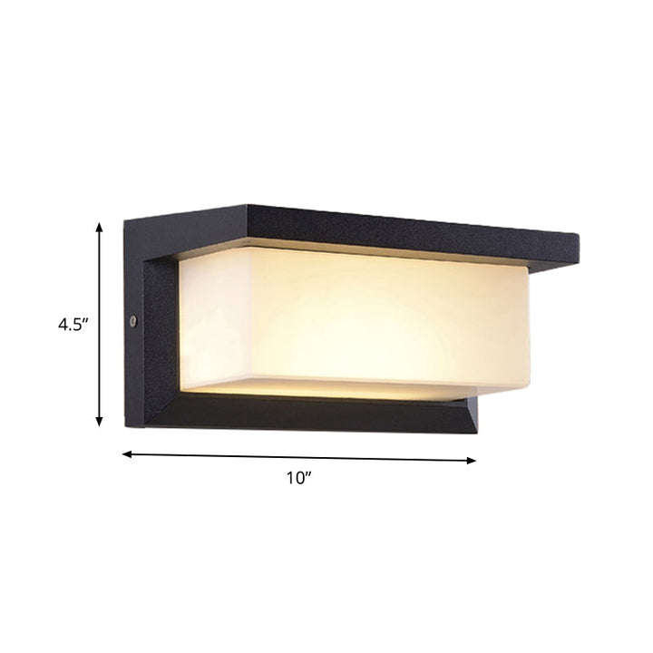 Lisslune | Sound Activated Rectangle Wall Sconce Modern Plastic Entrance Gate LED Wall Mounted Lamp in Black