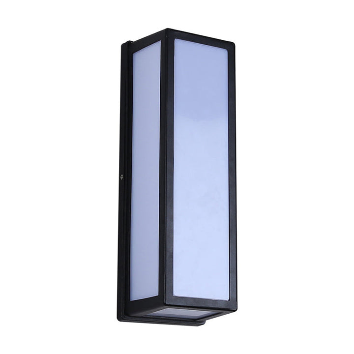 Skørter | Small/Big Rectangular Patio Wall Light Lamp Plastic Simplicity LED Ceiling Mounted Wall Lamp in Black