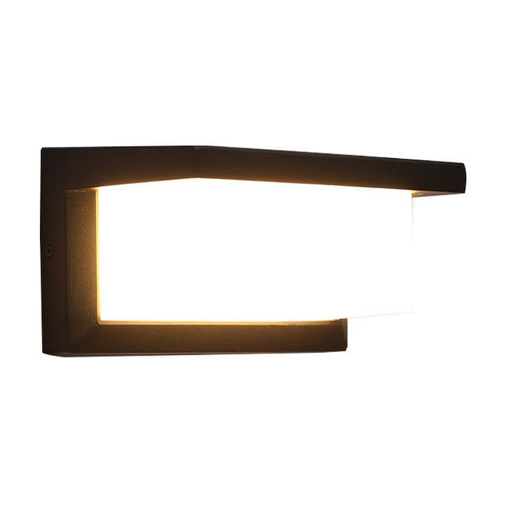 Lisslune | Arc/Rectangle/Oblong LED Wall Light Contemporary Aluminium Black Flush Mount Wall Light for Courtyard