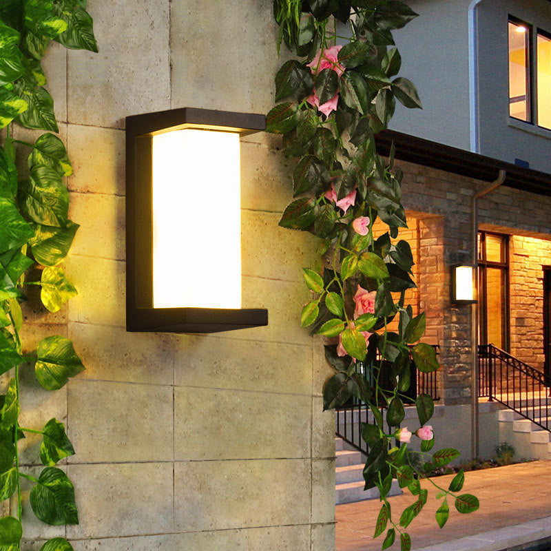 Lisslune | Arc/Rectangle/Oblong LED Wall Light Contemporary Aluminium Black Flush Mount Wall Light for Courtyard