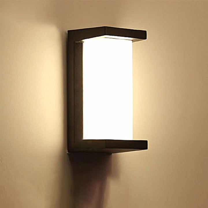 Lisslune | Arc/Rectangle/Oblong LED Wall Light Contemporary Aluminium Black Flush Mount Wall Light for Courtyard