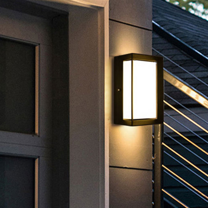 Lisslune | Arc/Rectangle/Oblong LED Wall Light Contemporary Aluminium Black Flush Mount Wall Light for Courtyard