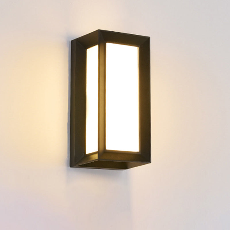 Lisslune | Arc/Rectangle/Oblong LED Wall Light Contemporary Aluminium Black Flush Mount Wall Light for Courtyard