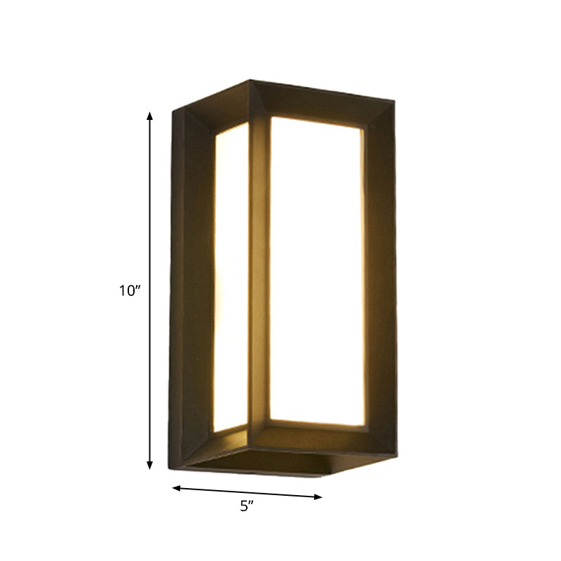 Lisslune | Arc/Rectangle/Oblong LED Wall Light Contemporary Aluminium Black Flush Mount Wall Light for Courtyard