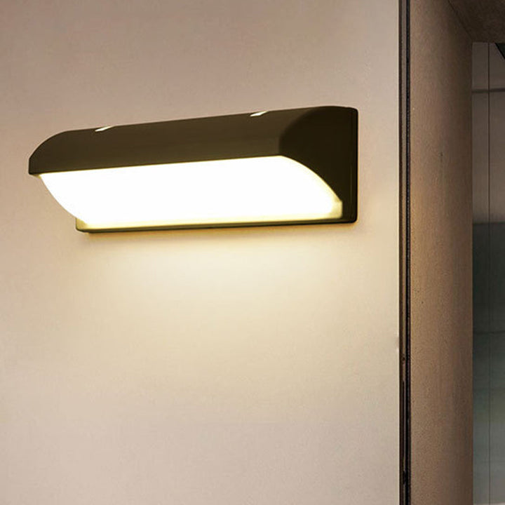 Lisslune | Arc/Rectangle/Oblong LED Wall Light Contemporary Aluminium Black Flush Mount Wall Light for Courtyard