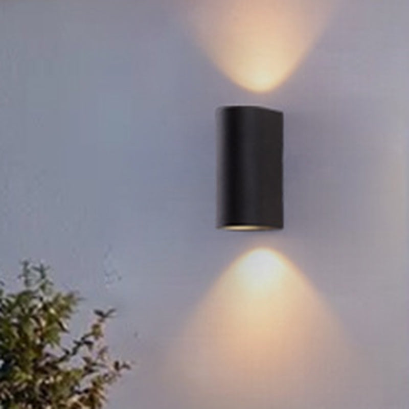 Lisslune | Black Small/Big Cylinder Wall Lamp Minimalist Aluminum LED Flush Wall Light for Outdoor Areas