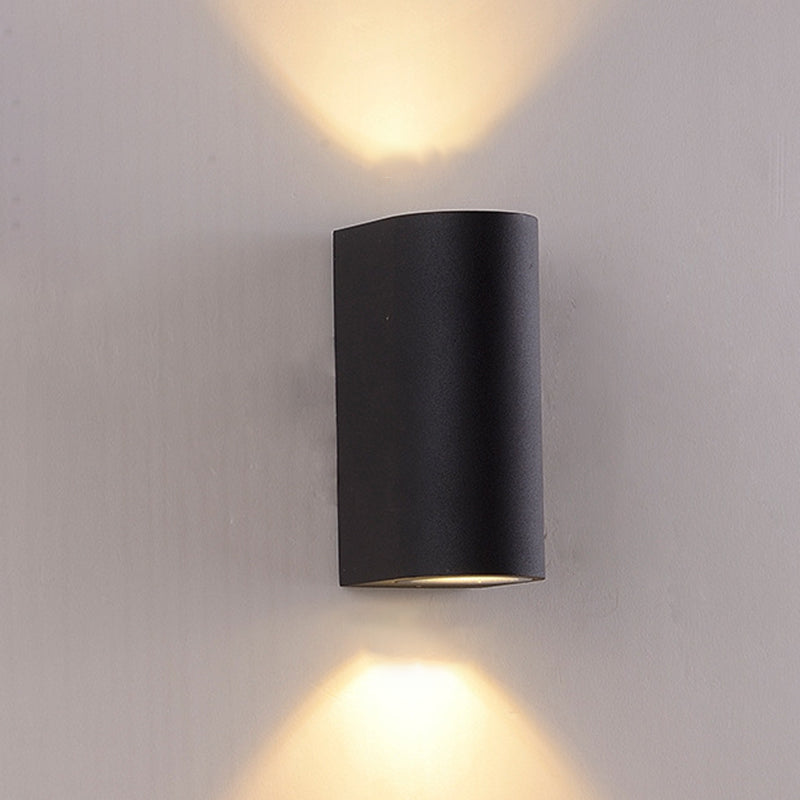 Lisslune | Black Small/Big Cylinder Wall Lamp Minimalist Aluminum LED Flush Wall Light for Outdoor Areas