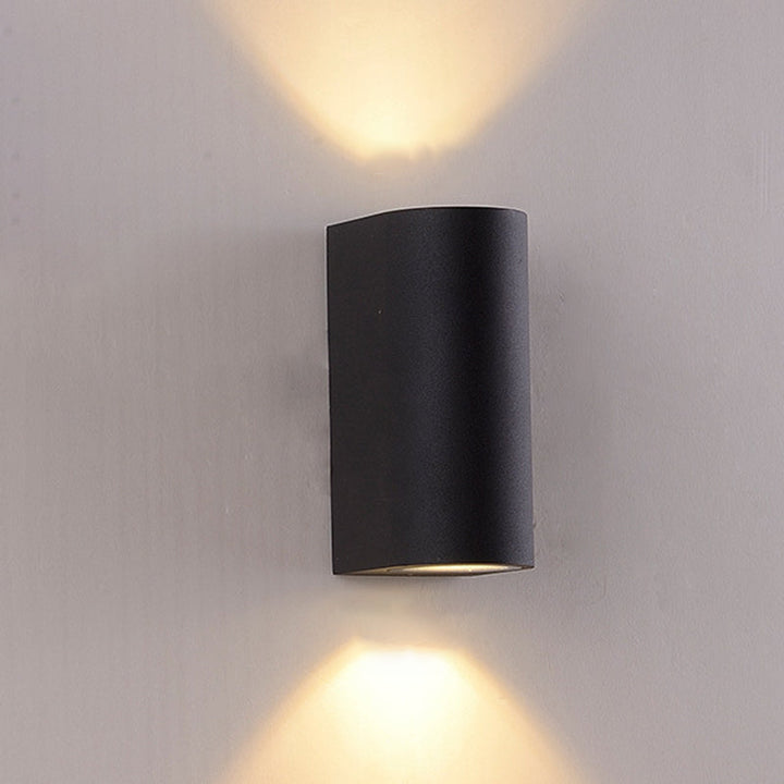 Lisslune | Black Small/Big Cylinder Wall Lamp Minimalist Aluminum LED Flush Wall Light for Outdoor Areas