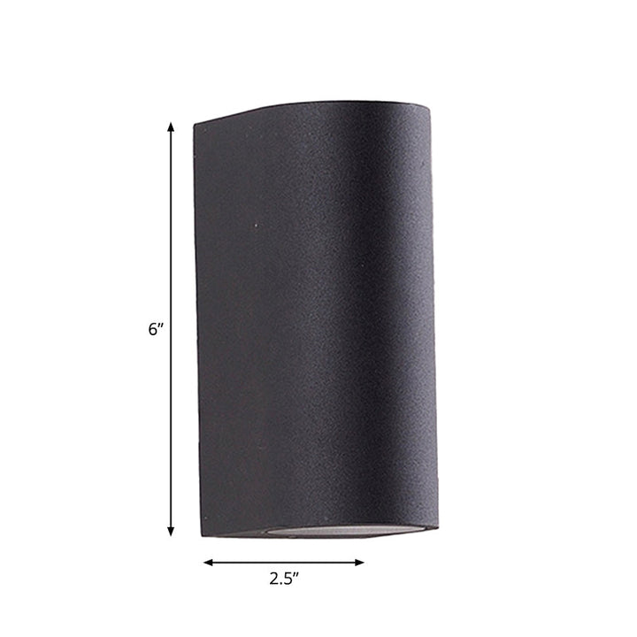 Lisslune | Black Small/Big Cylinder Wall Lamp Minimalist Aluminum LED Flush Wall Light for Outdoor Areas