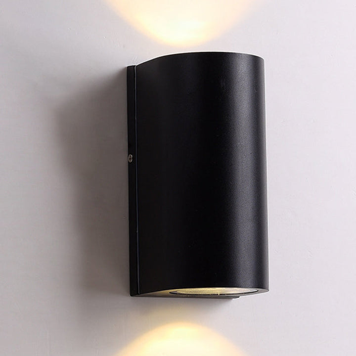 Lisslune | Black Small/Big Cylinder Wall Lamp Minimalist Aluminum LED Flush Wall Light for Outdoor Areas