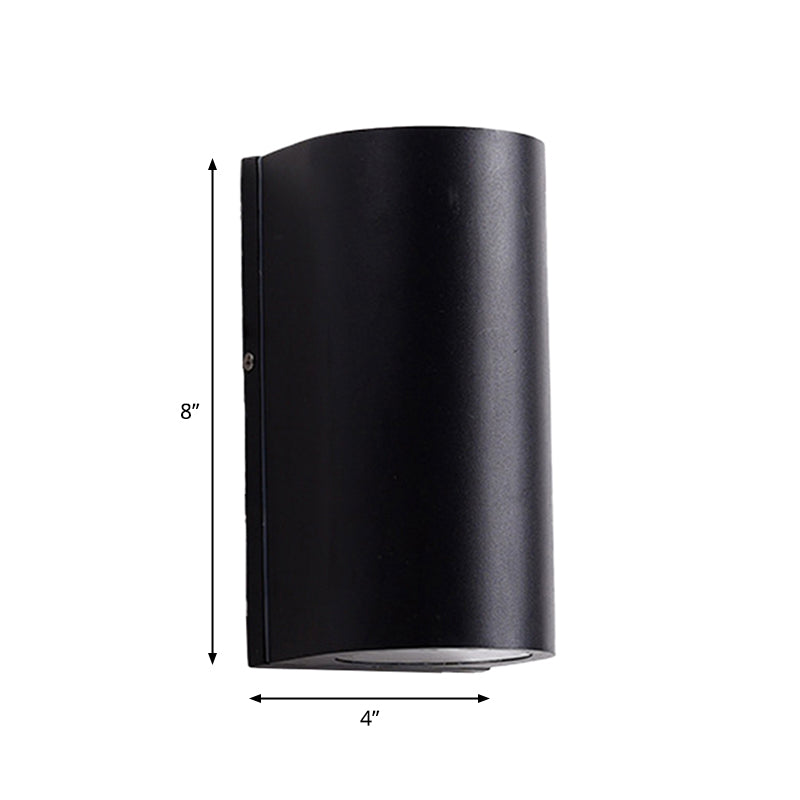 Lisslune | Black Small/Big Cylinder Wall Lamp Minimalist Aluminum LED Flush Wall Light for Outdoor Areas