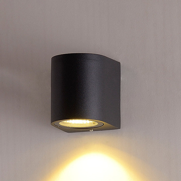 Lisslune | Black Small/Big Cylinder Wall Lamp Minimalist Aluminum LED Flush Wall Light for Outdoor Areas