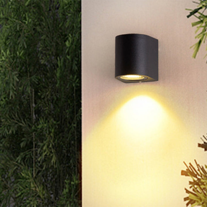 Lisslune | Black Small/Big Cylinder Wall Lamp Minimalist Aluminum LED Flush Wall Light for Outdoor Areas