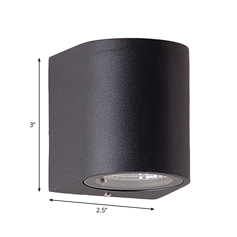 Lisslune | Black Small/Big Cylinder Wall Lamp Minimalist Aluminum LED Flush Wall Light for Outdoor Areas