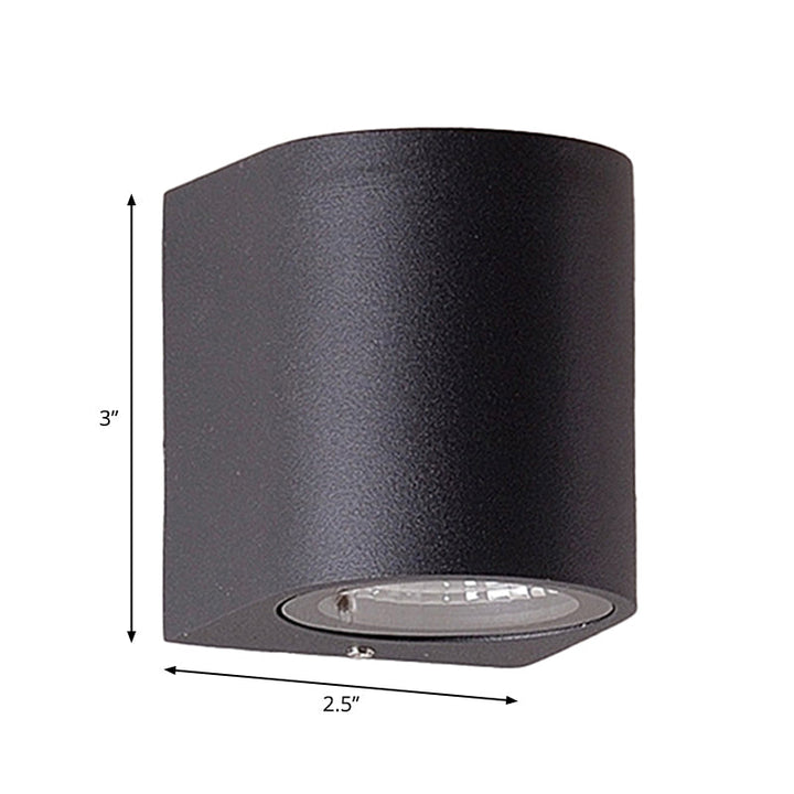 Lisslune | Black Small/Big Cylinder Wall Lamp Minimalist Aluminum LED Flush Wall Light for Outdoor Areas