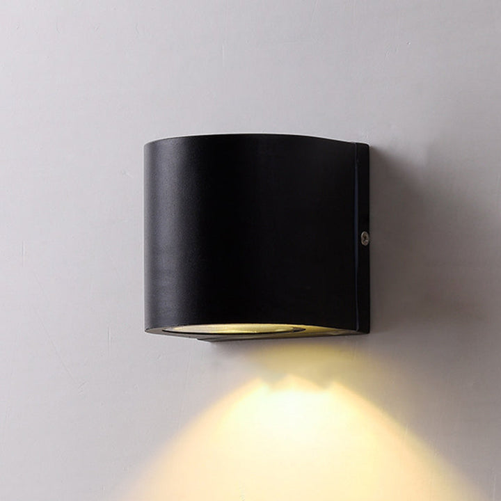 Lisslune | Black Small/Big Cylinder Wall Lamp Minimalist Aluminum LED Flush Wall Light for Outdoor Areas