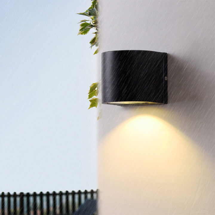 Lisslune | Black Small/Big Cylinder Wall Lamp Minimalist Aluminum LED Flush Wall Light for Outdoor Areas