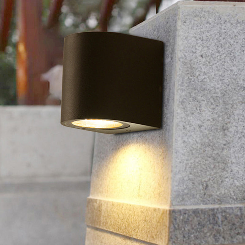 Lisslune | Modern 1/2-Light LED Outdoor Wall-Mounted Black Triangle/Cylinder/Rectangle Sconces Lighting with Metal Shade
