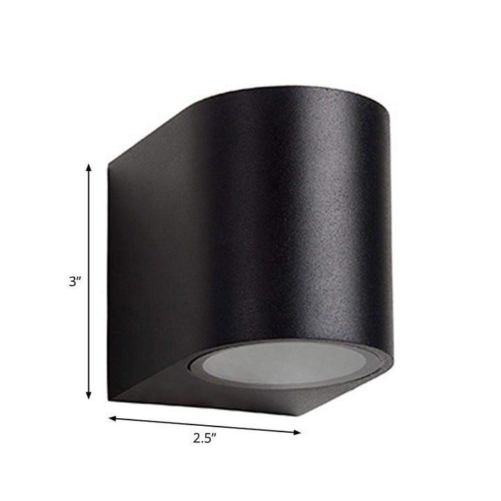 Lisslune | Modern 1/2-Light LED Outdoor Wall-Mounted Black Triangle/Cylinder/Rectangle Sconces Lighting with Metal Shade