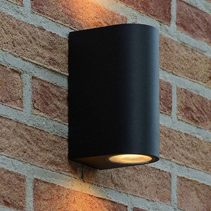 Lisslune | Modern 1/2-Light LED Outdoor Wall-Mounted Black Triangle/Cylinder/Rectangle Sconces Lighting with Metal Shade