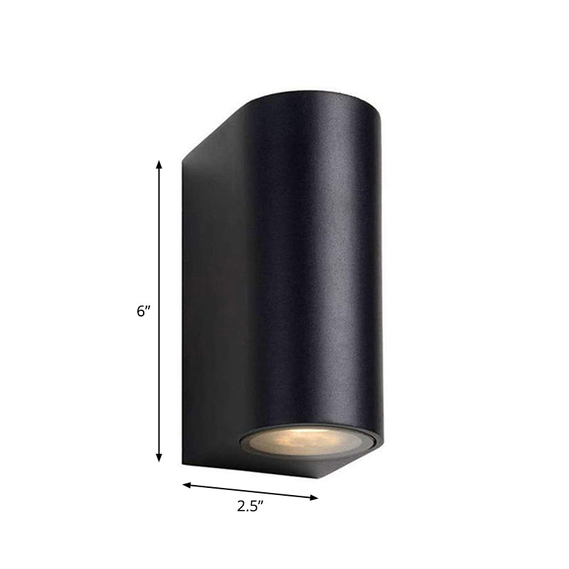 Lisslune | Modern 1/2-Light LED Outdoor Wall-Mounted Black Triangle/Cylinder/Rectangle Sconces Lighting with Metal Shade