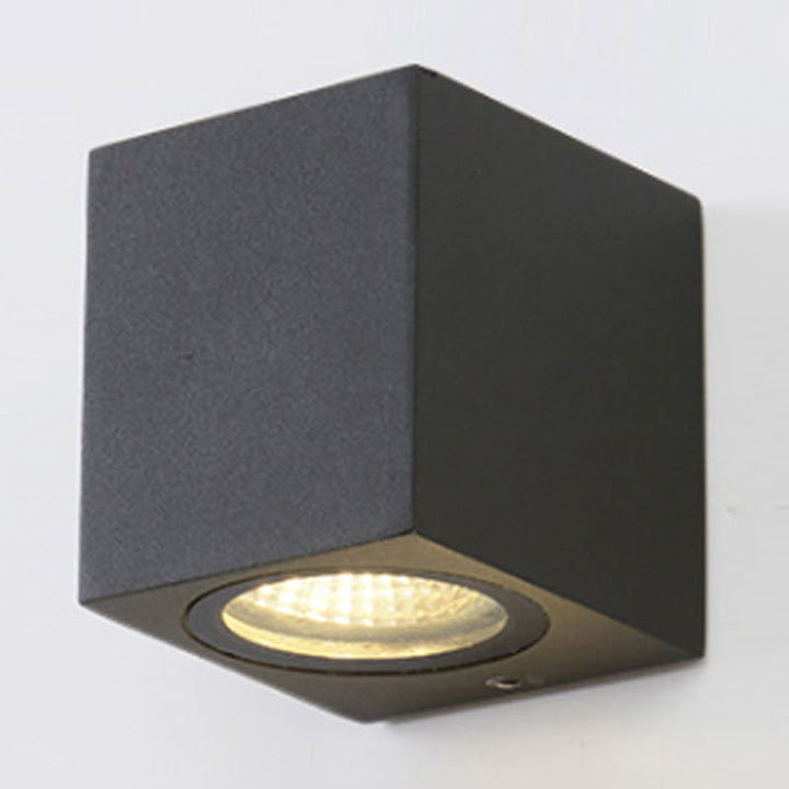 Lisslune | Modern 1/2-Light LED Outdoor Wall-Mounted Black Triangle/Cylinder/Rectangle Sconces Lighting with Metal Shade