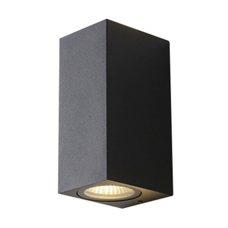 Lisslune | Modern 1/2-Light LED Outdoor Wall-Mounted Black Triangle/Cylinder/Rectangle Sconces Lighting with Metal Shade
