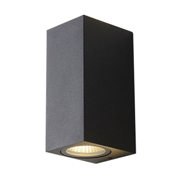 Lisslune | Modern 1/2-Light LED Outdoor Wall-Mounted Black Triangle/Cylinder/Rectangle Sconces Lighting with Metal Shade