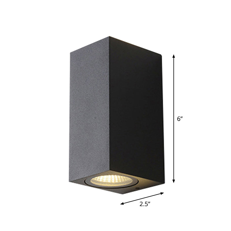 Lisslune | Modern 1/2-Light LED Outdoor Wall-Mounted Black Triangle/Cylinder/Rectangle Sconces Lighting with Metal Shade