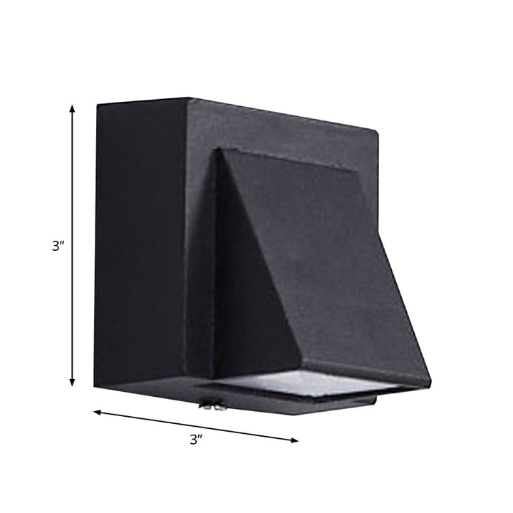 Lisslune | Modern 1/2-Light LED Outdoor Wall-Mounted Black Triangle/Cylinder/Rectangle Sconces Lighting with Metal Shade