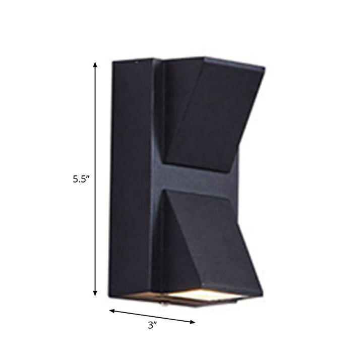 Lisslune | Modern 1/2-Light LED Outdoor Wall-Mounted Black Triangle/Cylinder/Rectangle Sconces Lighting with Metal Shade