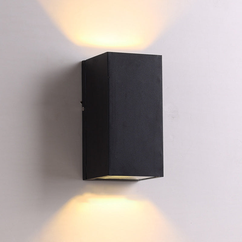Lisslune | Rectangle/Cylinder/Triangle Wall Lamp Simplicity Metal 1/2-Light Black Finish LED Ceiling Mount for Porch
