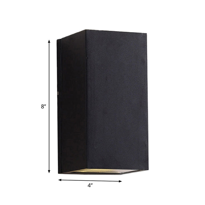 Lisslune | Rectangle/Cylinder/Triangle Wall Lamp Simplicity Metal 1/2-Light Black Finish LED Ceiling Mount for Porch