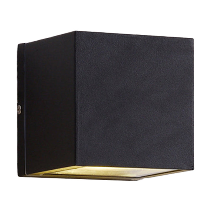 Lisslune | Rectangle/Cylinder/Triangle Wall Lamp Simplicity Metal 1/2-Light Black Finish LED Ceiling Mount for Porch
