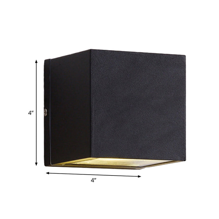 Lisslune | Rectangle/Cylinder/Triangle Wall Lamp Simplicity Metal 1/2-Light Black Finish LED Ceiling Mount for Porch