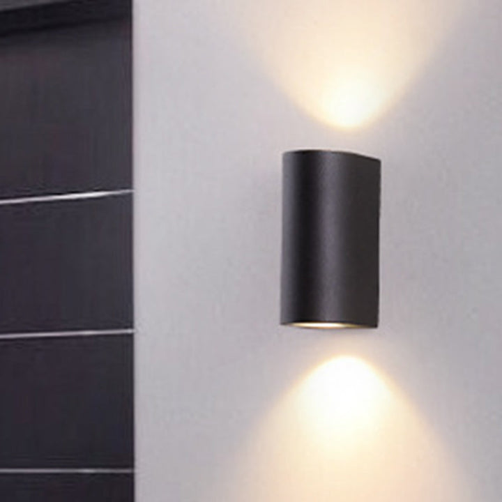 Lisslune | Rectangle/Cylinder/Triangle Wall Lamp Simplicity Metal 1/2-Light Black Finish LED Ceiling Mount for Porch