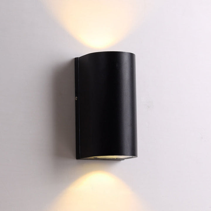Lisslune | Rectangle/Cylinder/Triangle Wall Lamp Simplicity Metal 1/2-Light Black Finish LED Ceiling Mount for Porch