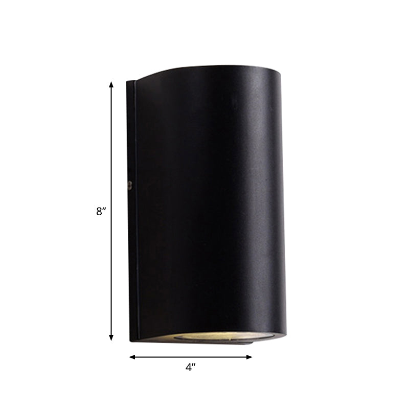 Lisslune | Rectangle/Cylinder/Triangle Wall Lamp Simplicity Metal 1/2-Light Black Finish LED Ceiling Mount for Porch