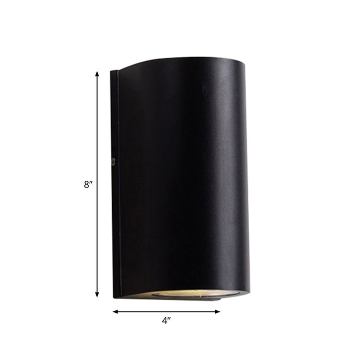 Lisslune | Rectangle/Cylinder/Triangle Wall Lamp Simplicity Metal 1/2-Light Black Finish LED Ceiling Mount for Porch
