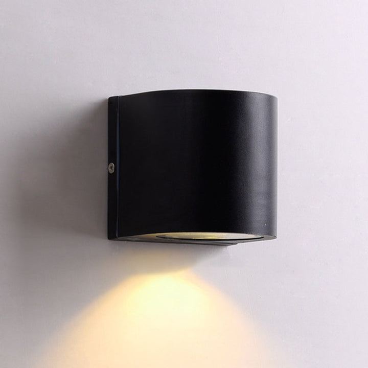 Lisslune | Rectangle/Cylinder/Triangle Wall Lamp Simplicity Metal 1/2-Light Black Finish LED Ceiling Mount for Porch